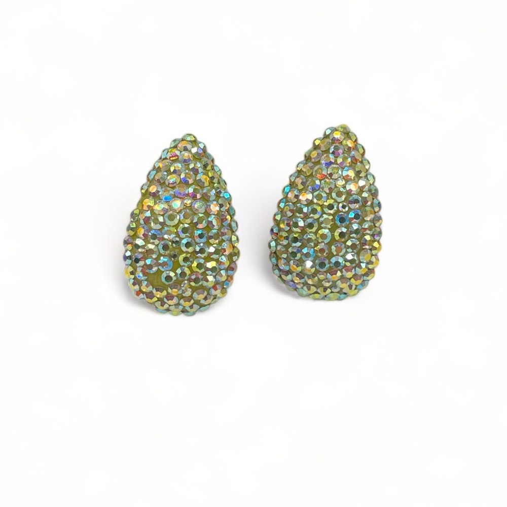 STEFANIE SOMERS Teardrop SWAROVSKI Crystal earrings. - Picture 3 of 6